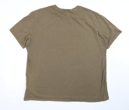 Decathlon Men’s Khaki 3XL Cotton Wildlife Graphic T-Shirt