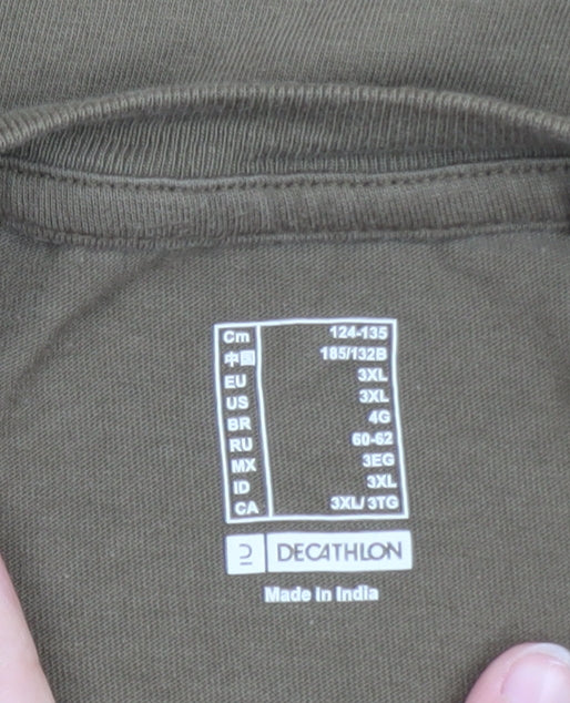 Decathlon Men’s Khaki 3XL Cotton Wildlife Graphic T-Shirt
