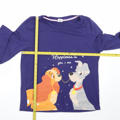 Tu Disney Womens Blue Lady and the Tramp Long Sleeve Nightshirt Size 12