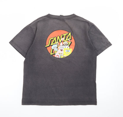 Santa Cruz SpongeBob Black Cotton T-Shirt Youth Large Short Sleeve