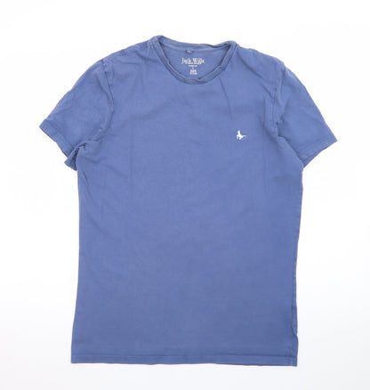 Jack Wills Men Blue Classic Fit Short Sleeve Cotton T-Shirt Size S