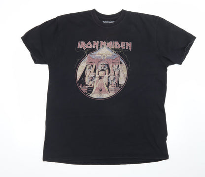 Iron Maiden Men's Black L Graphic Band Rock Cotton T-Shirt