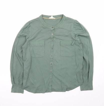 White Stuff Women's Green Cotton Button-Up Shirt Size 12