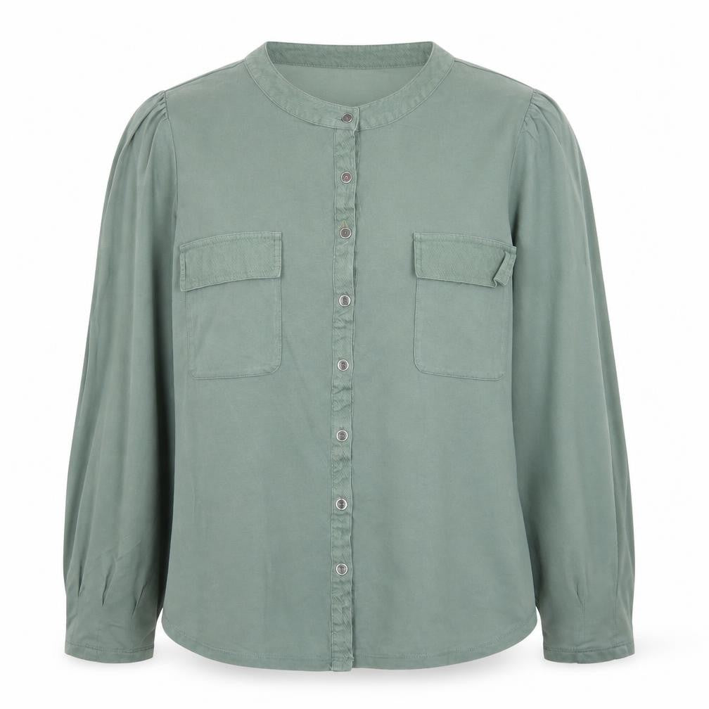 White Stuff Women's Green Cotton Button-Up Shirt Size 12