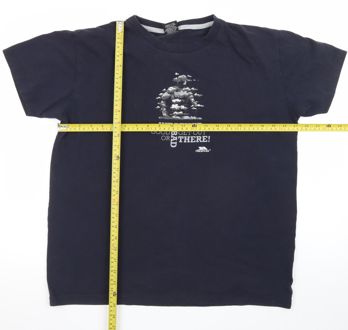 Trespass Mens Blue Graphic Outdoor T-Shirt Size M Lightweight Cotton