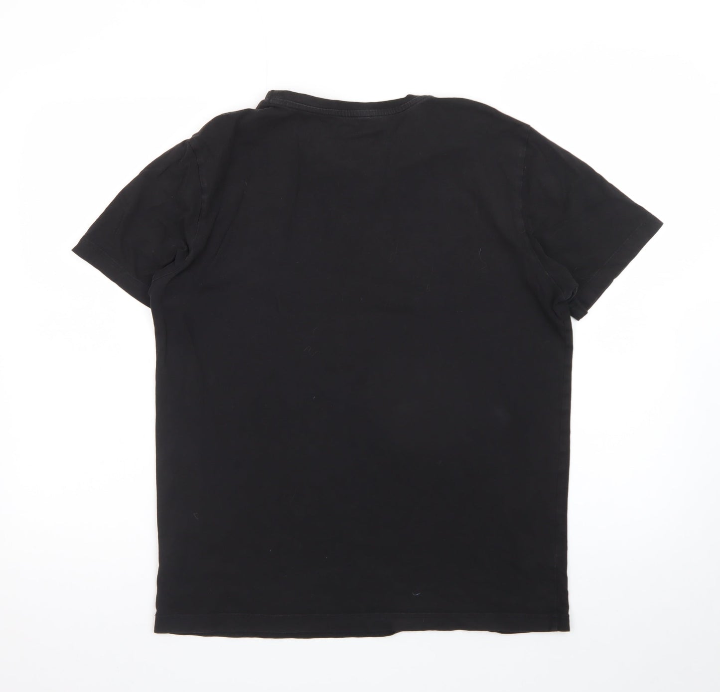 Puma Men's Black Logo Short Sleeve Cotton T-Shirt Size M