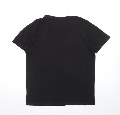 Puma Men's Black Logo Short Sleeve Cotton T-Shirt Size M