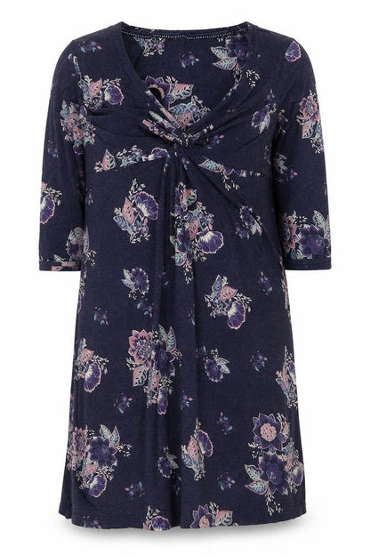 Fat Face Women's Blue Floral Knee Length A-Line Dress Size 14