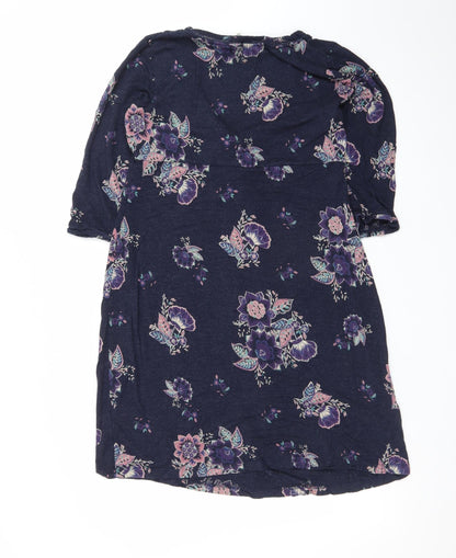 Fat Face Women's Blue Floral Knee Length A-Line Dress Size 14