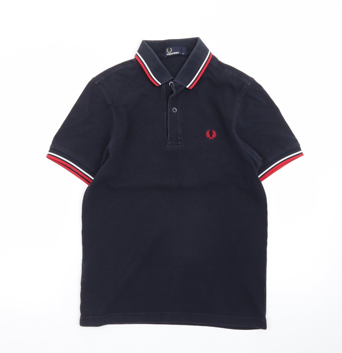 Fred Perry Men's Black XS Cotton Twin Tipped Polo Shirt