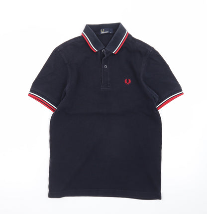 Fred Perry Men's Black XS Cotton Twin Tipped Polo Shirt