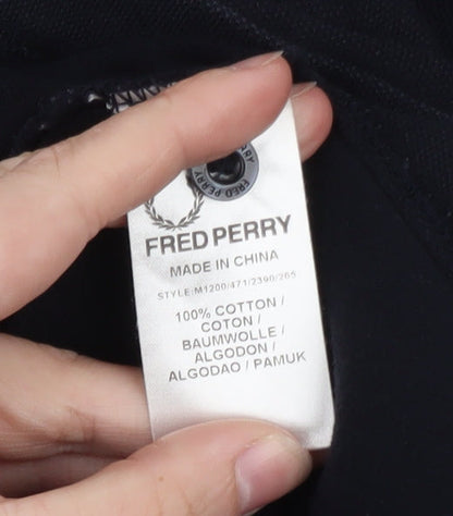 Fred Perry Men's Black XS Cotton Twin Tipped Polo Shirt