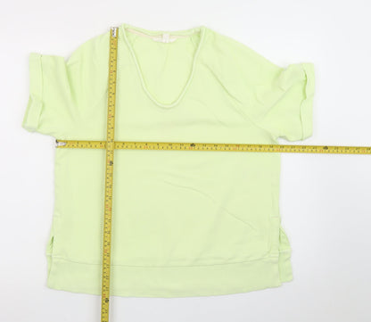 Marks and Spencer Per Una Women's Green Cotton Short Sleeve T-Shirt Size S