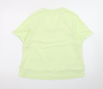 Marks and Spencer Per Una Women's Green Cotton Short Sleeve T-Shirt Size S