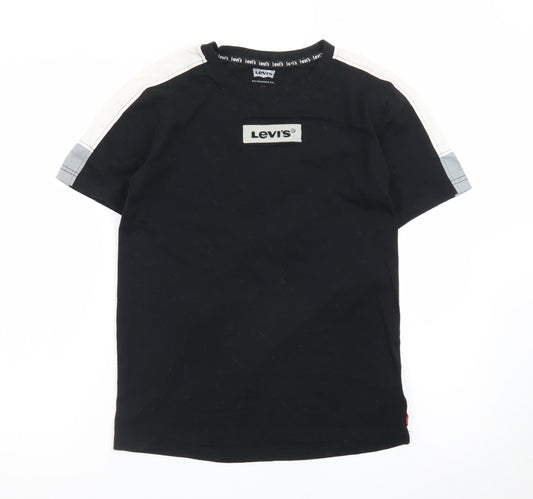 Additional front view of Levi's Teens Black 14 Plus Crew Neck Short Sleeve Cotton T-Shirt