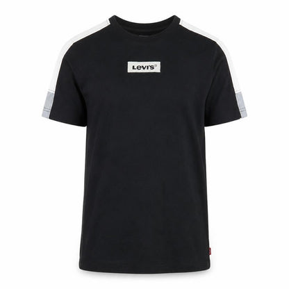 Front view of Levi's Teens Black 14 Plus Crew Neck Short Sleeve Cotton T-Shirt