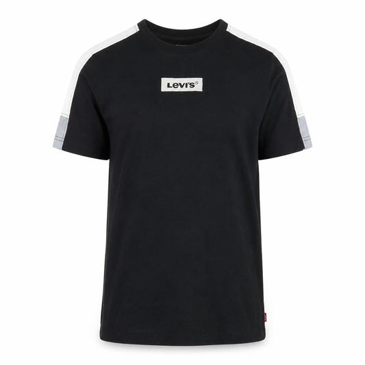 Front view of Levi's Teens Black 14 Plus Crew Neck Short Sleeve Cotton T-Shirt