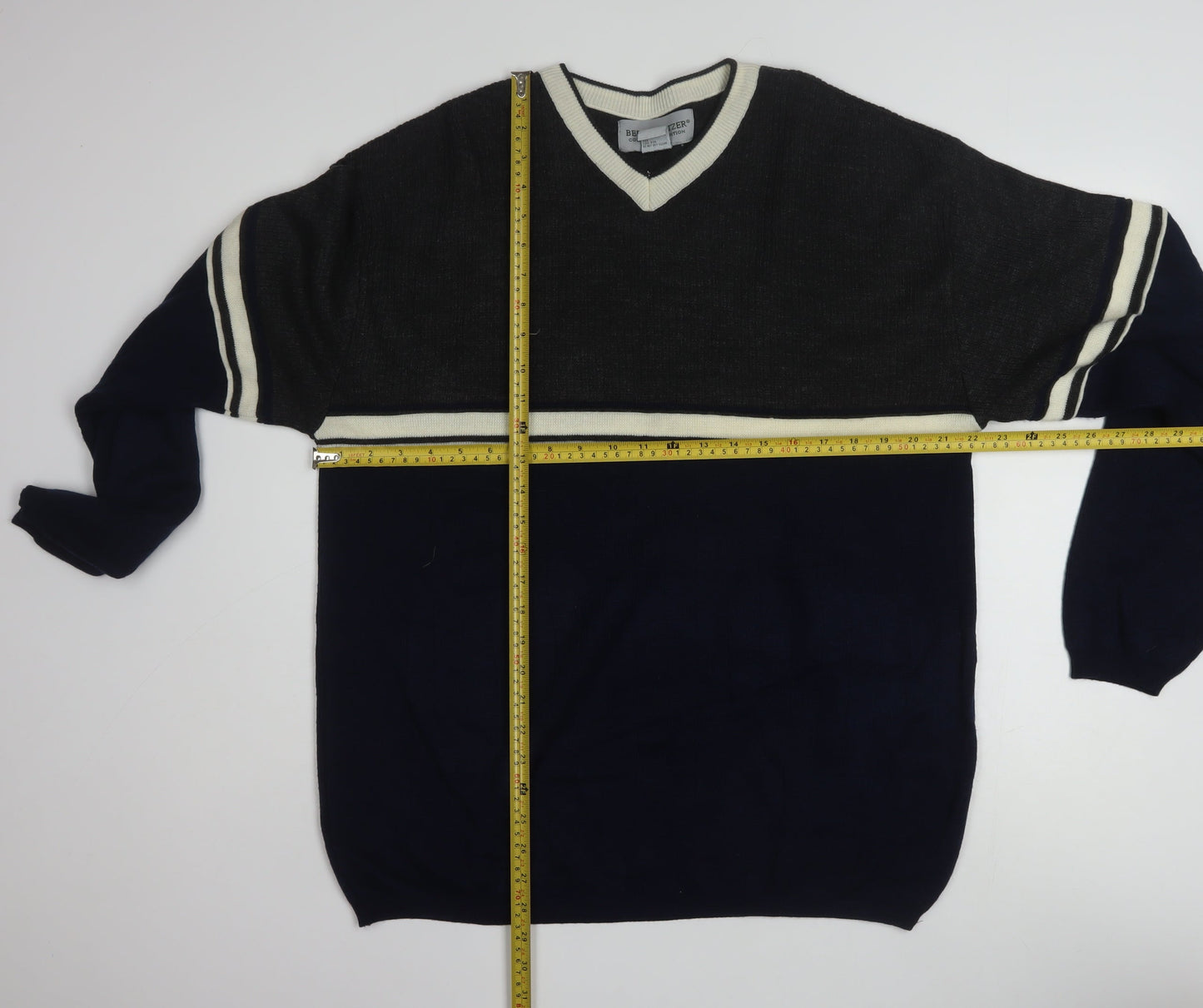 Bert Pulitzer Men's Black Knit V-Neck Pullover Jumper Size M
