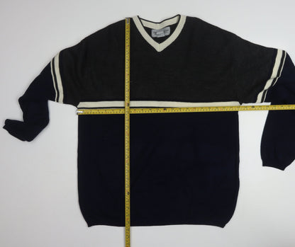 Bert Pulitzer Men's Black Knit V-Neck Pullover Jumper Size M
