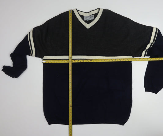 Bert Pulitzer Men's Black Knit V-Neck Pullover Jumper Size M
