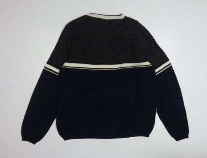 Bert Pulitzer Men's Black Knit V-Neck Pullover Jumper Size M
