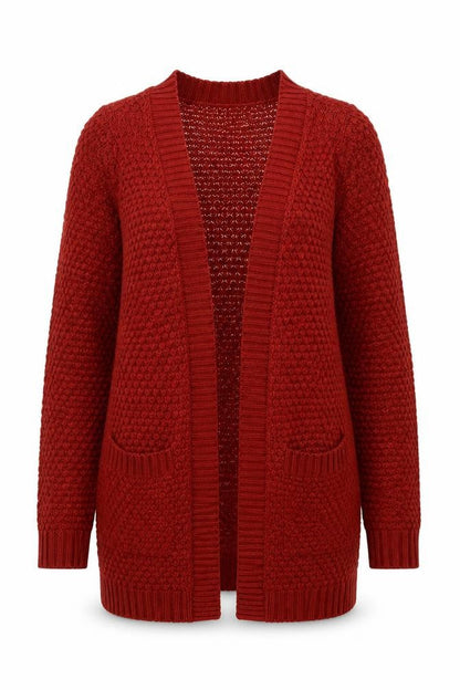 Vero Moda Women’s Red Knit Open Front Cardigan Size M Long Sleeve