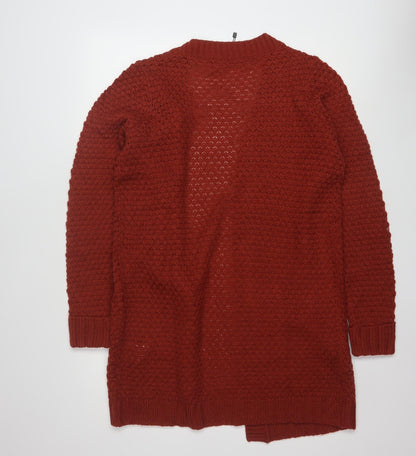 Vero Moda Women’s Red Knit Open Front Cardigan Size M Long Sleeve