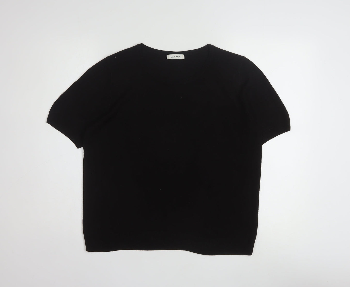 Marks and Spencer Womens Black Short Sleeve Knit Jumper Size 16