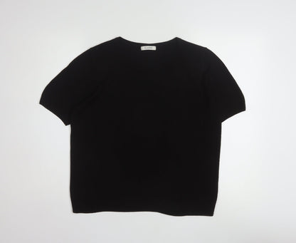 Marks and Spencer Womens Black Short Sleeve Knit Jumper Size 16