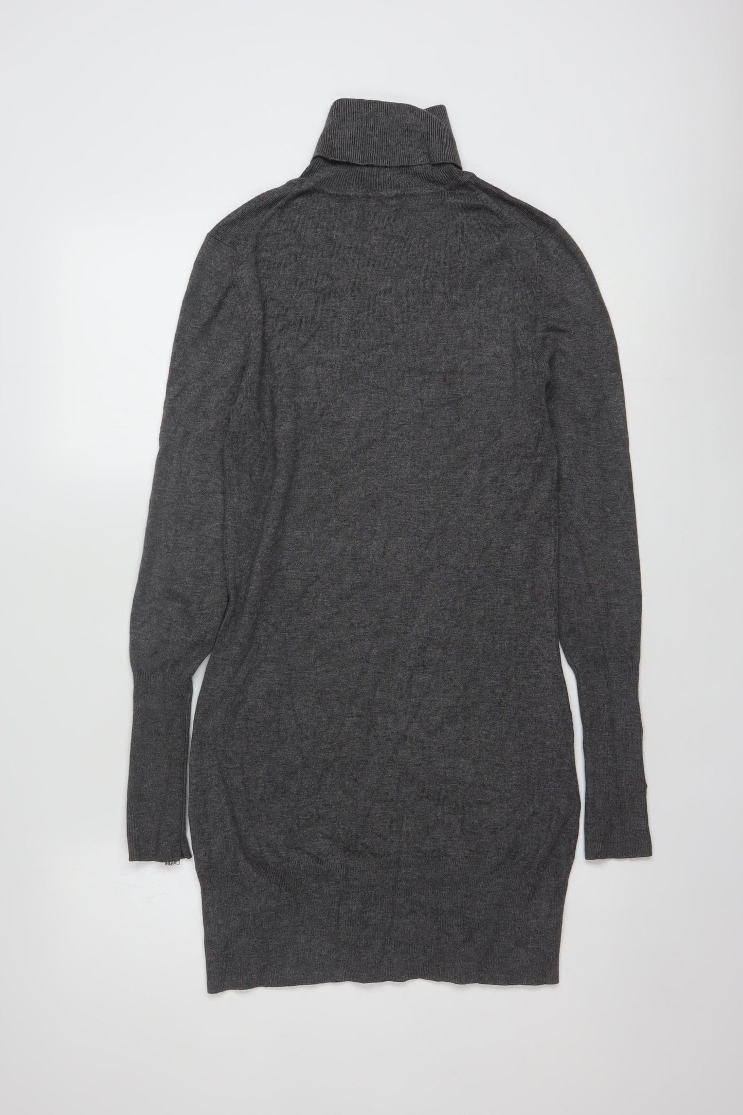 Tezenis Women Grey Slim Fit Roll Neck Long Sleeve Tunic Jumper S
