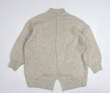 Tu Women Beige Mock Neck Chunky-Knit Jumper Size 18