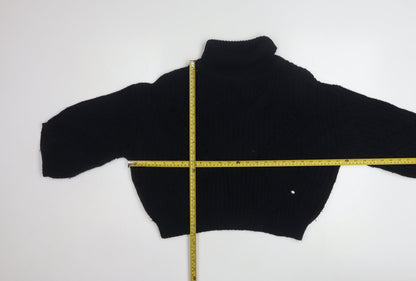 Armani Exchange Women's Black Roll Neck Chunky Knit Jumper Size S