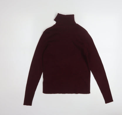 Ralph Lauren Women’s Petite Red Cotton Roll Neck Jumper Size S
