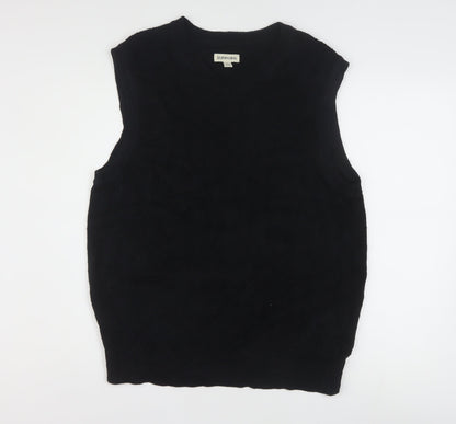 St. John's Bay Men's Black Cotton Knit Sleeveless V-Neck Vest M