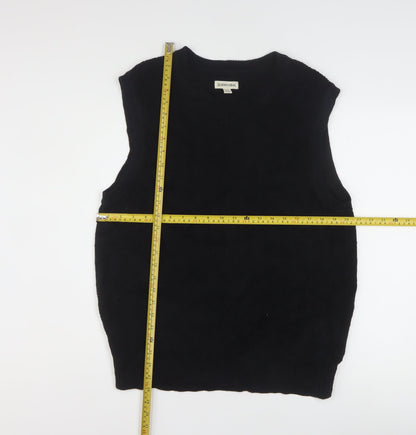 St. John's Bay Men's Black Cotton Knit Sleeveless V-Neck Vest M