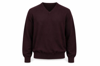 Gazman Mens Brown Wool V-Neck Jumper Size L Classic Fit