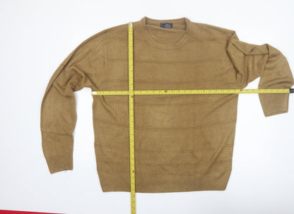 Dockers Men's Beige Acrylic Crew Neck Pullover Jumper XL