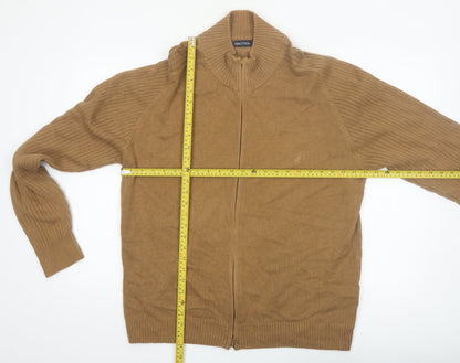 Nautica Men’s Beige Full Zip Cotton Knit Jumper Size L