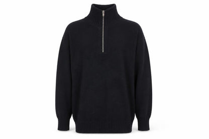 Geoffrey Beene Men's Black Cotton 1/2 Zip High Neck Jumper L