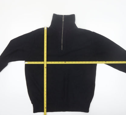 Geoffrey Beene Men's Black Cotton 1/2 Zip High Neck Jumper L