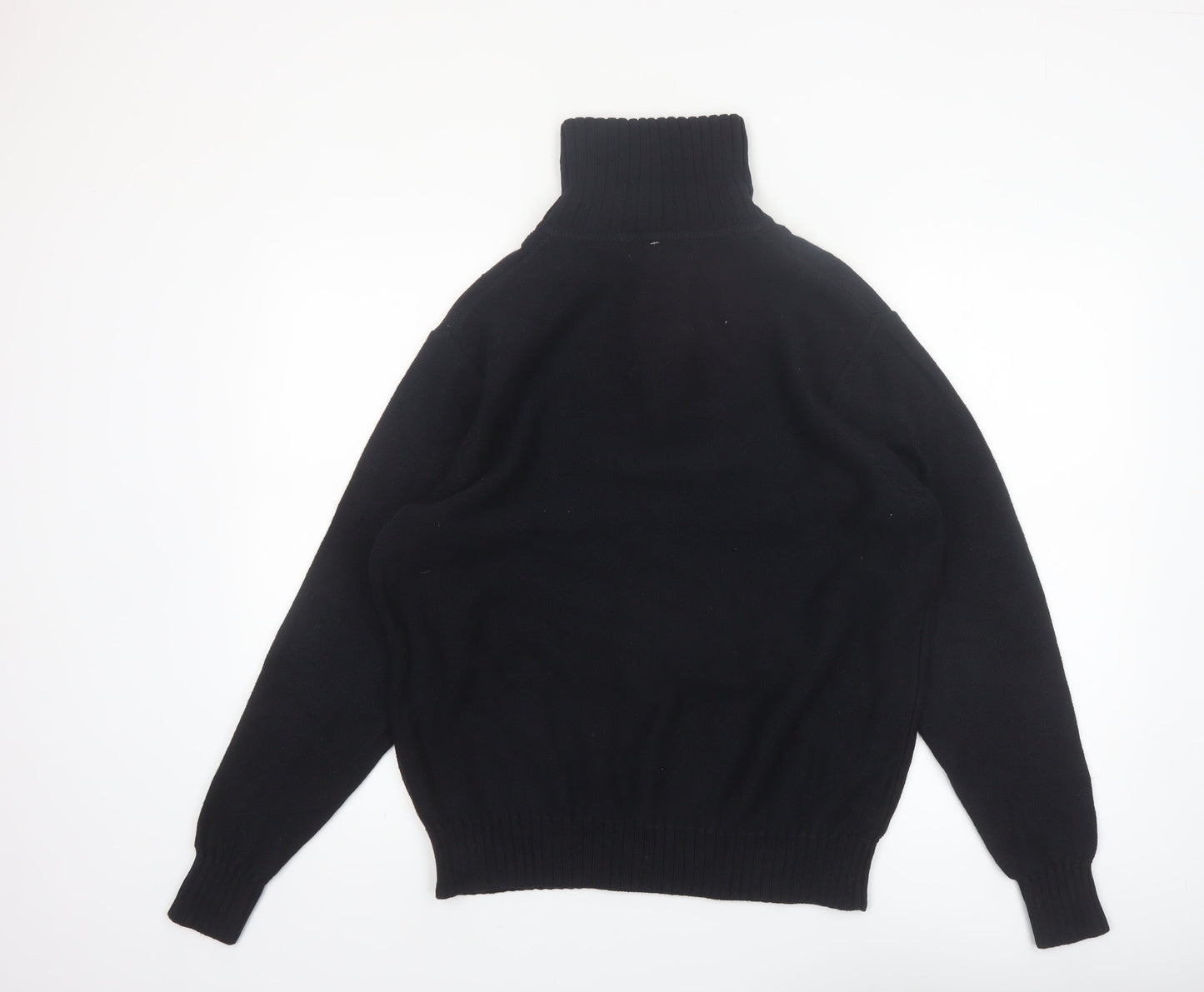 Geoffrey Beene Men's Black Cotton 1/2 Zip High Neck Jumper L