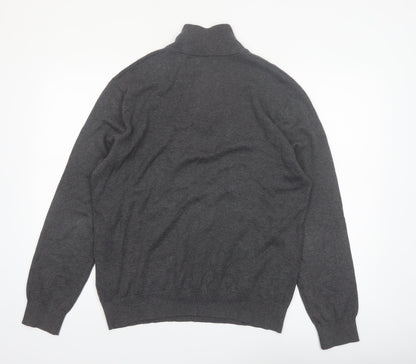 Nautica Men's Grey 1/4 Zip Cotton Jumper Size L