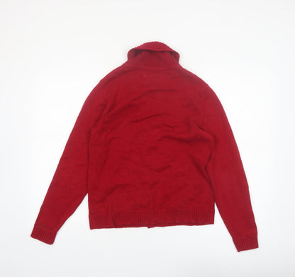 Lauren Ralph Lauren Petite Red Cotton Button Cardigan Women P/L