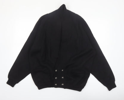 Aklanda Men's Black Wool Button Cardigan M Classic Fit