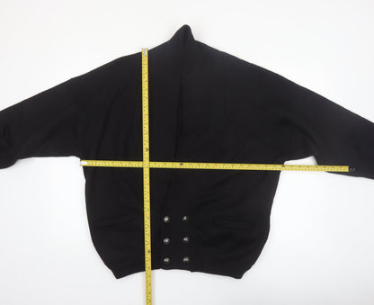 Aklanda Men's Black Wool Button Cardigan M Classic Fit