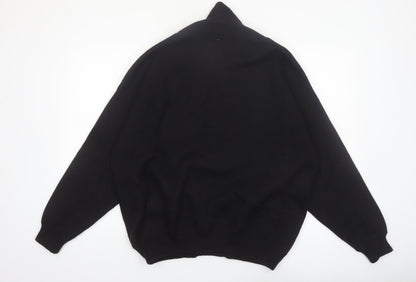 Aklanda Men's Black Wool Button Cardigan M Classic Fit