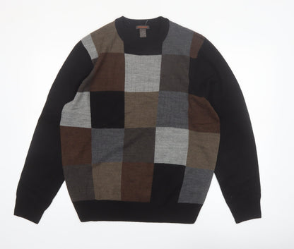 Dockers Men's Multicoloured Check Knit Acrylic Jumper L