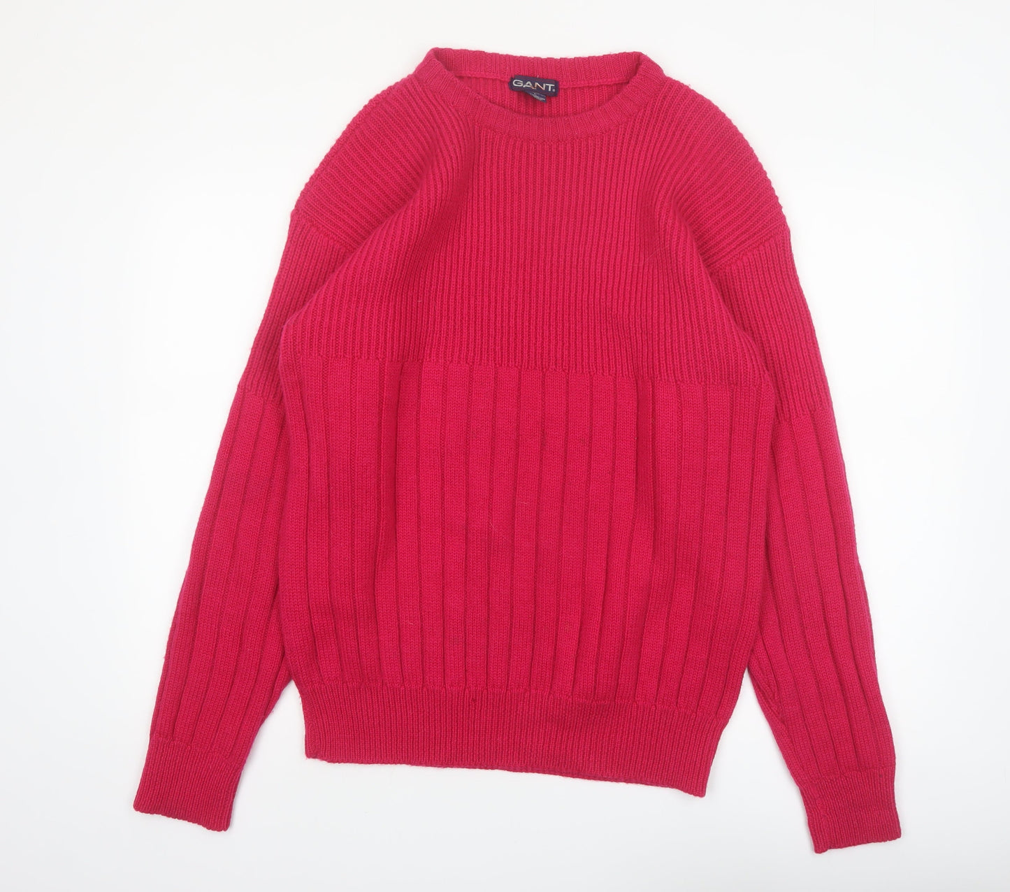 GANT Men’s Red Wool Crew Neck Pullover Jumper Size L
