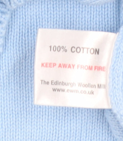 Isle Essentials Women's Blue Cotton Short Sleeve Jumper Size 14-16