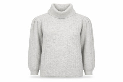 Mango Women’s Grey Roll Neck Wool Blend 3/4 Sleeve Jumper Size 12